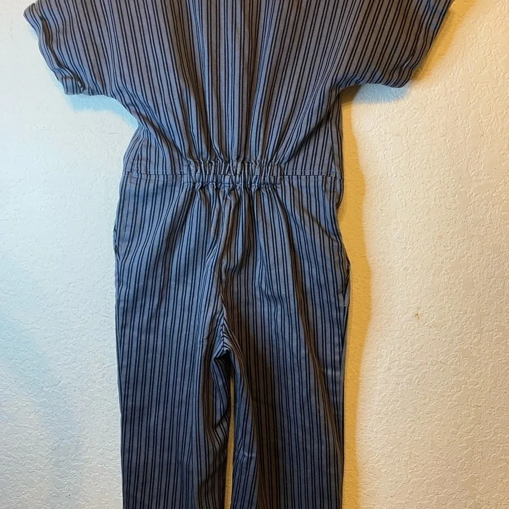Rylee + Cru Short Sleeve Utility Jumpsuit Stretchy Crop Gray 4T/5T
